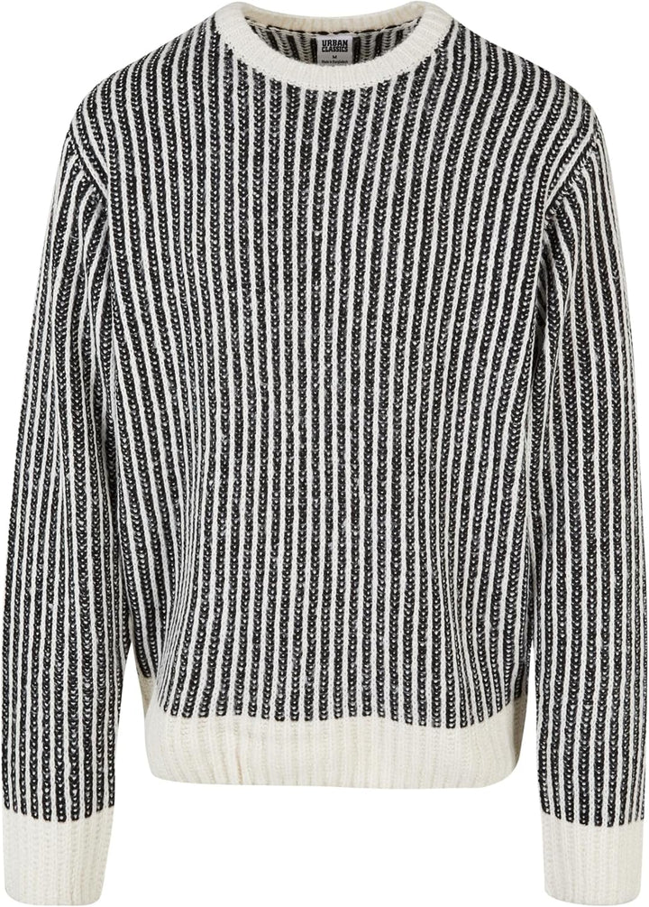 Urban Classics Herren Oversized Two Tone Sweater Sweatshirt XXL Whitesand/Black, XXL Whitesand/Black