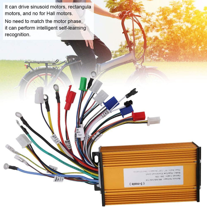E-Bike Brushless Speed Motor Controller 12 Tube Three-Mode Sinusoid für Elektroroller 48V 60V 64V 72