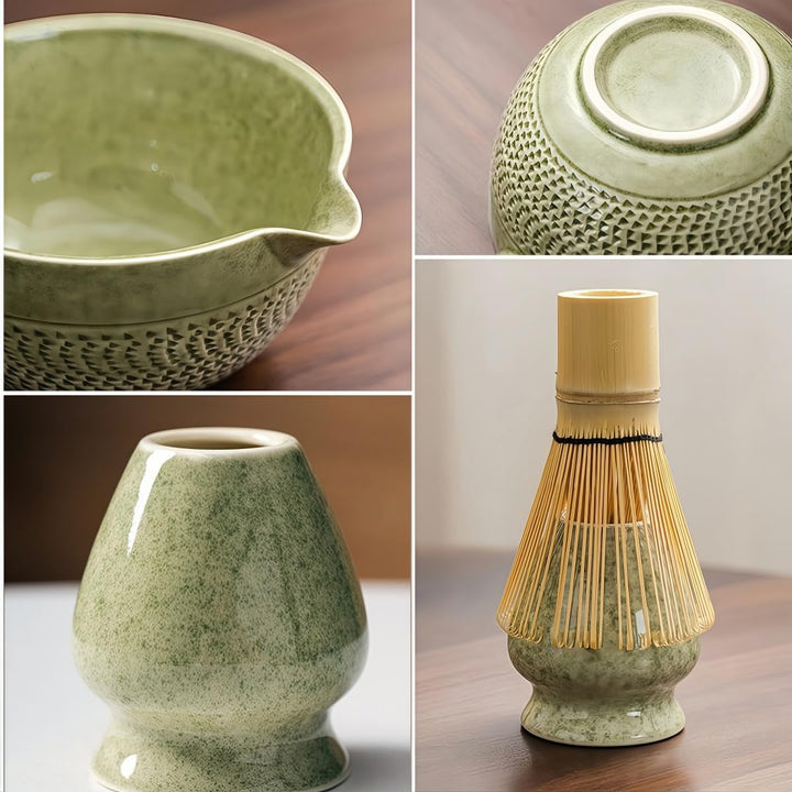 Matcha Set mit 9 Zubehörteilen | Inklusive Rezepten für Gebäck & Getränke mit Präzisionsmesslöffel |