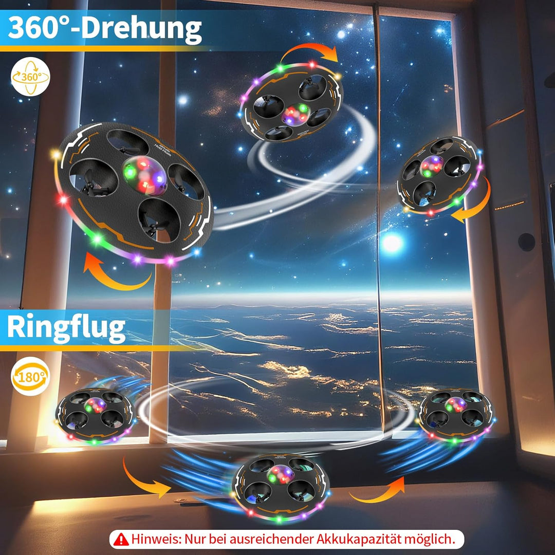 Charmofun Mini Drohne für Kinder, Drohne Kinder für Anfänger UFO 360°, RC Flugzeug Spielzeug Drone m