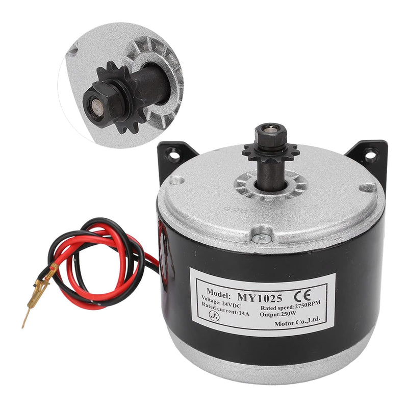 BuyWeek Bürstenmotor 24V 250W, MY1025 Bürsten Elektromotor 2750 U/min Hochgeschwindigkeitsmotor für