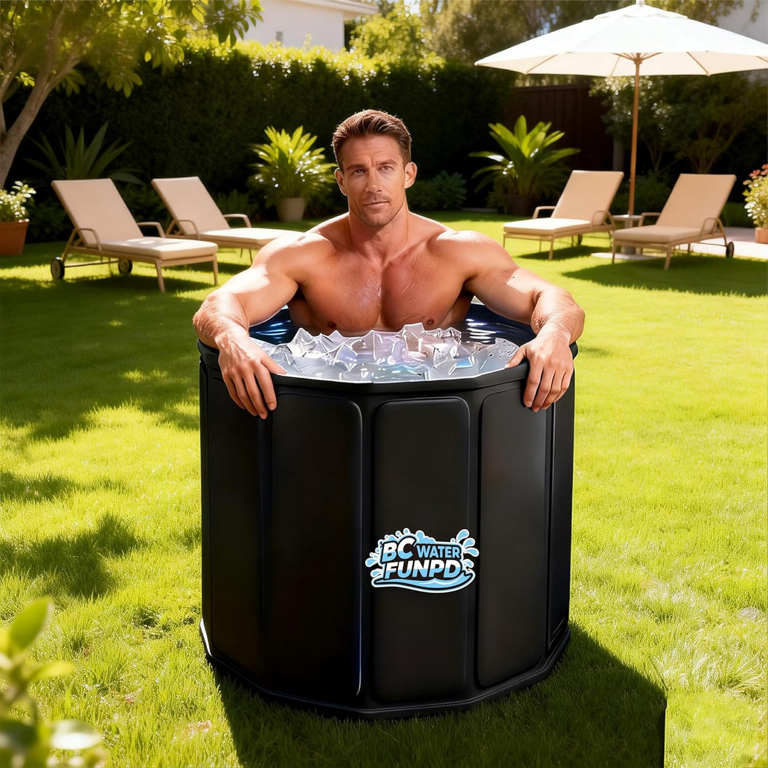 Eisbaden Tonne eistonne - Ø80x65cm Kaltwasser-Planschbecken für Regeneration &amp; Kaltwassertherapie, E