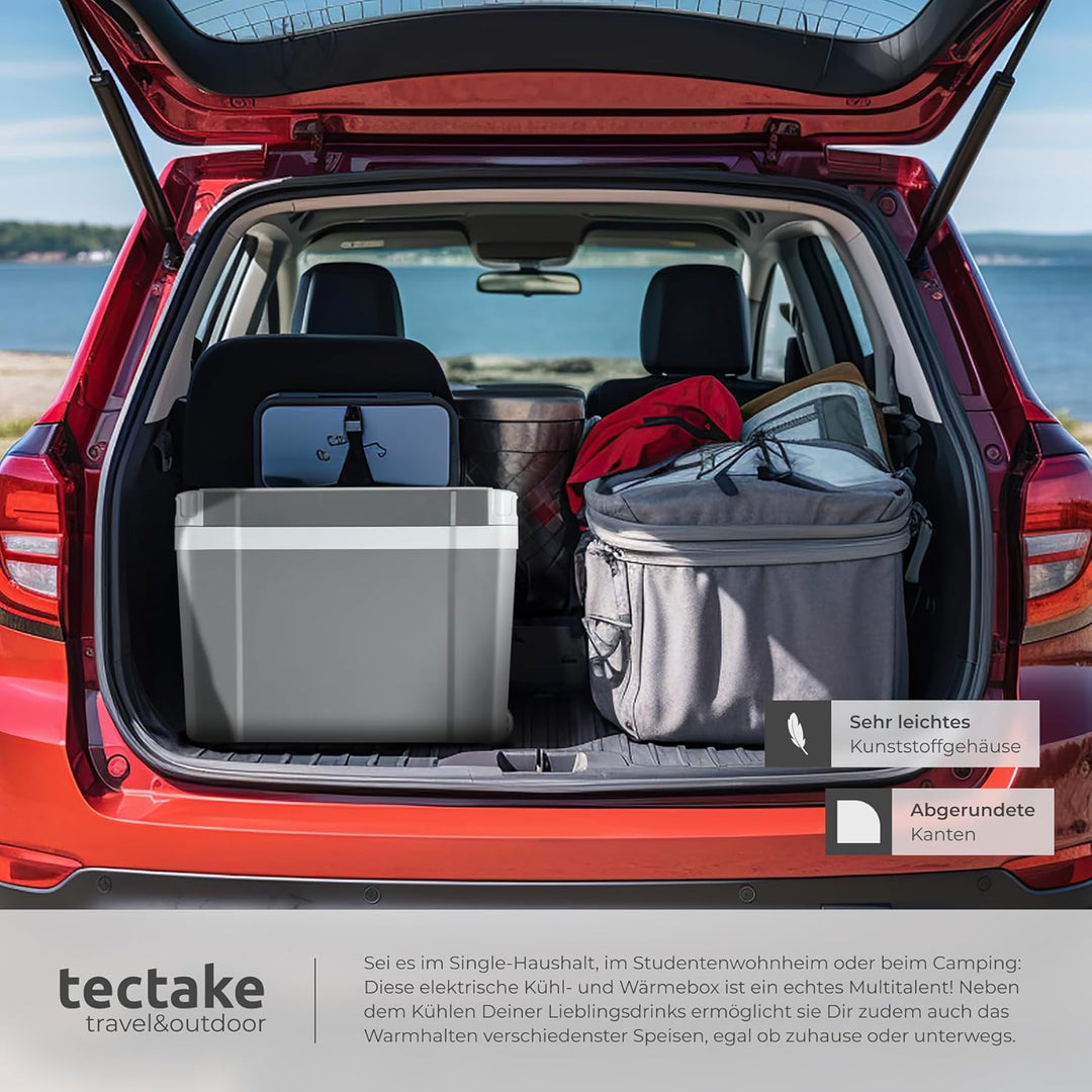 tectake® elektrische Kühl- und Wärmebox, 35 l Fassungsvermögen, mit ECO-Modus, Steckdosen- und Autoa