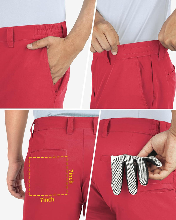 33,000ft Herren Golf Shorts Stretch Bermuda Shorts UPF 50+ Leichte Kurze Golfhose Chino Shorts Summe