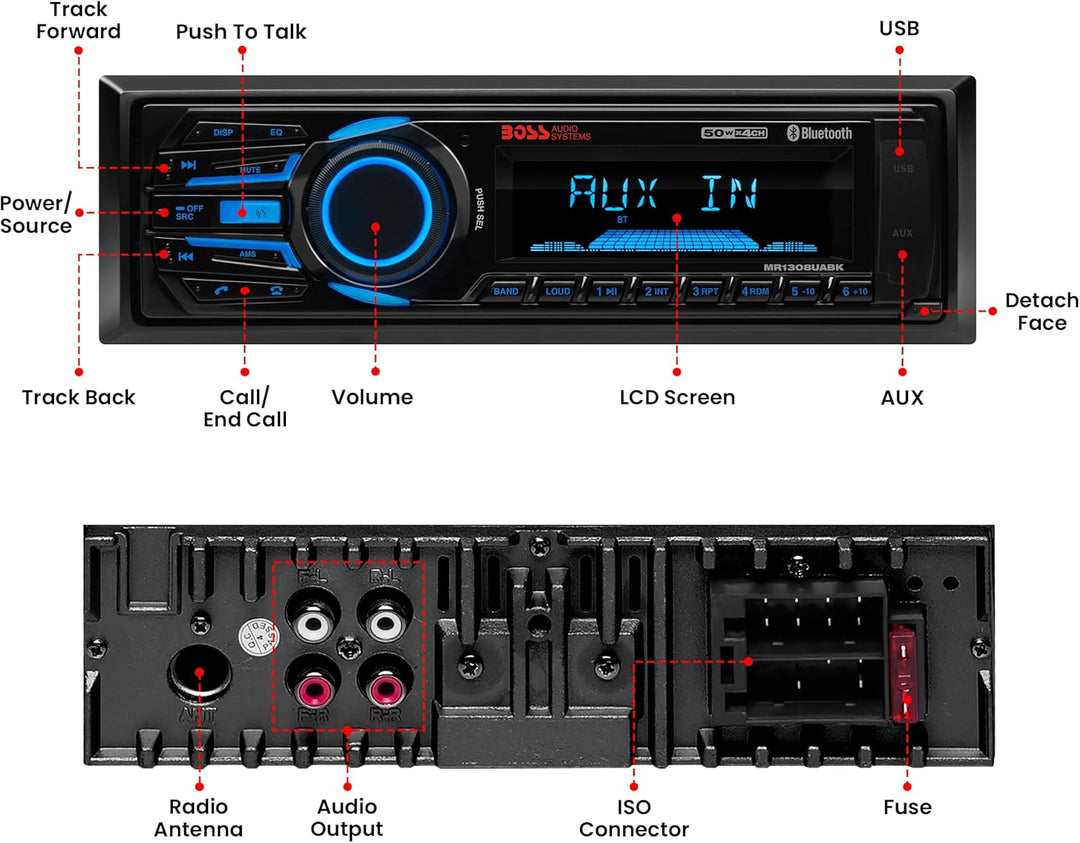 BOSS AUDIO Systems 153-mr1308uabk Radio Bluetooth