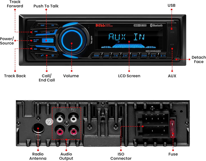 BOSS AUDIO Systems 153-mr1308uabk Radio Bluetooth