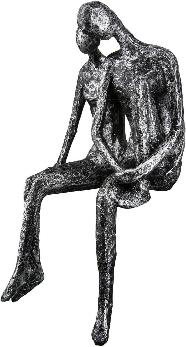 Casablanca 59657 Skulptur - Dekofigur "Couple" - Paar - Polyresin - Farbe: antik-silber Höhe 25