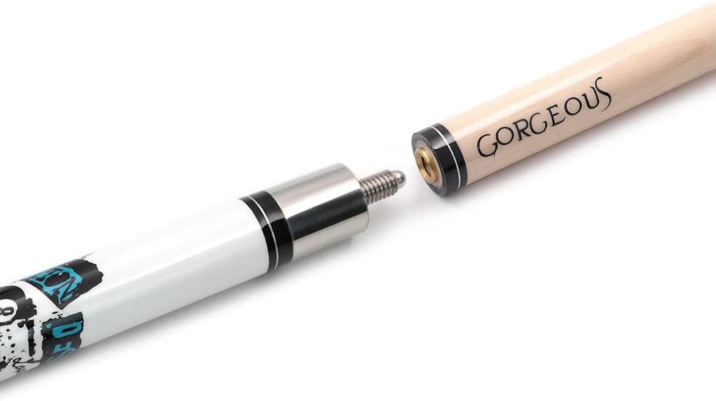 CUESOUL Gorgeous 58inches 19oz Pool Quee Stick, 13mm Spitze Weiss, Weiß