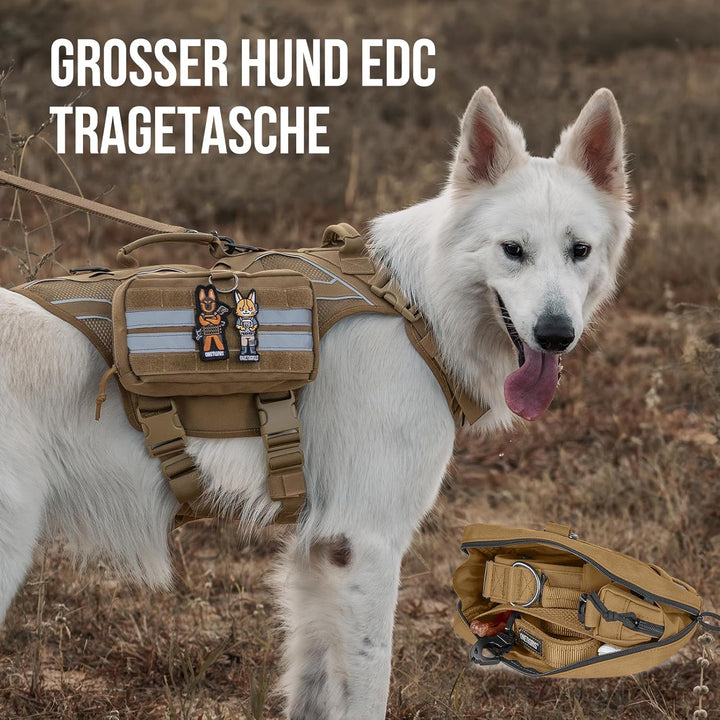 OneTigris Futterbeutel für Hunde (23,5x13x5cm) 2 Stück, MOLLE System für taktisches Hundegeschirr Tr