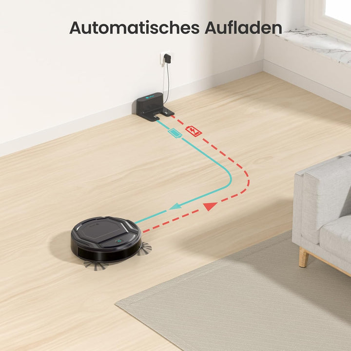 LEFANT M210P Saugroboter ohne Wischfunktion, 2200 Pa Saugkraft, 120 Min.Steuerung per WLAN, Bluetoot