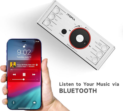 Radioweaker mit Bluetooth Lautsprecher, FM Radio, Dual Wecker mit Snooze, grosse LED Anzeige, Dimmer