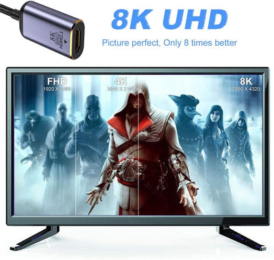 NFHK DisplayPort 1.4 Quelle zu HDMI 2.0 Display 8K 60hz UHD 4K DP zu HDMI Stecker Monitor Adapterkab