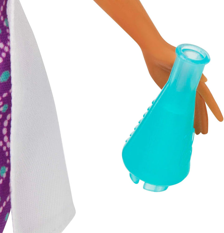 Barbie Wissenschaftslabor-Spielset mit 2 Puppen, Labortisch und mehr als 10 Zubehörteilen, HJY95