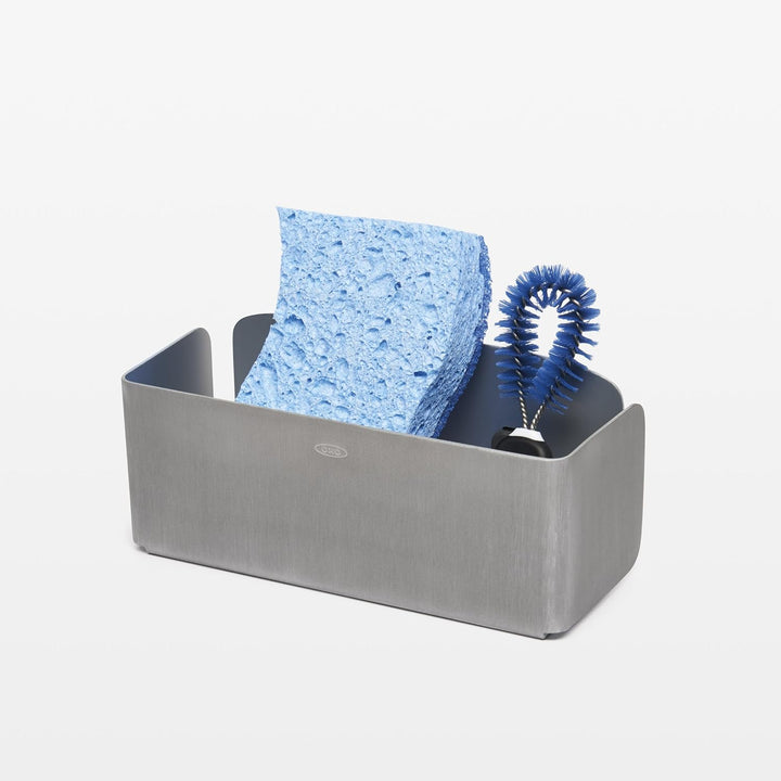 OXO Schwammhalter aus rostfreiem Aluminium mit Saugnapf.