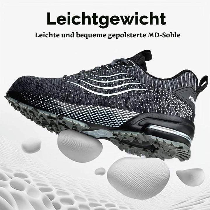 ISOOUS Sicherheitsschuhe Herren Damen Arbeitsschuhe Leicht Atmungsaktiv rutschfest Stahlkappe Schutz