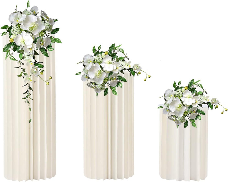 Hochzeit Karton Blumenständer Vasen, Faltbarer Tafelaufsatz aus Karton, zylinderförmige Blumenstände