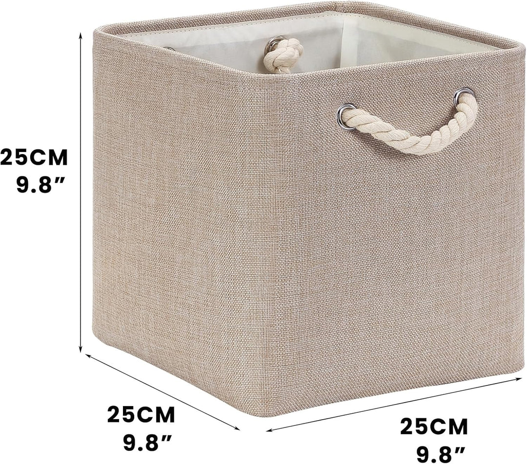 Mangata Aufbewahrungsbox 25x25x25 cm, Aufbewahrungskorb mit Griff, Aufbewahrung Korb Stoff für Regal