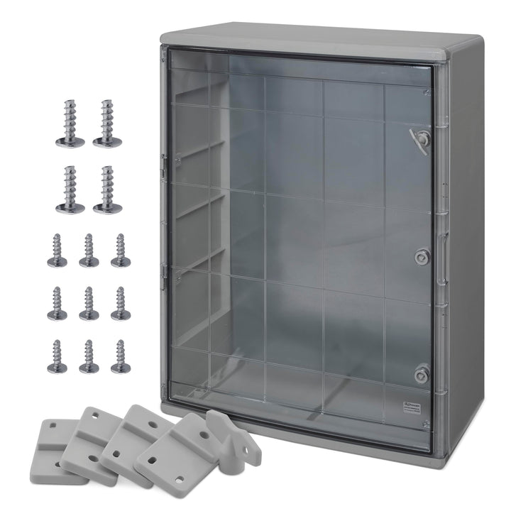 BOXEXPERT® Verteilerkasten aussen wasserdicht [ABS Kunststoff IP65 Gehäuse inkl. Sichttür] grau (Ser