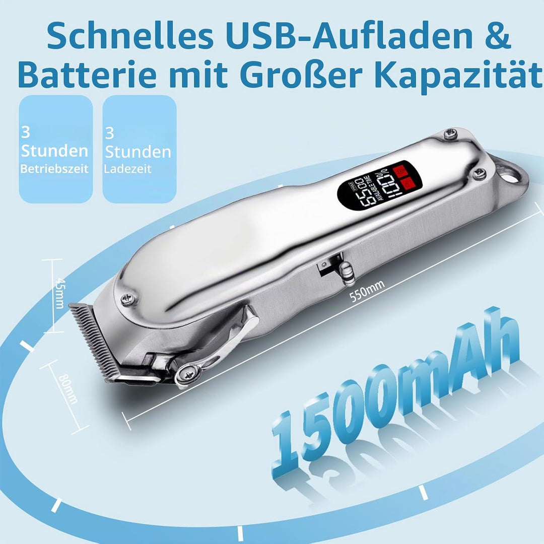 HyAdierTech Hundeschermaschine, Kabelloser Haustier-Fellpflege-Clipper, Wasserdichtes Schermaschine