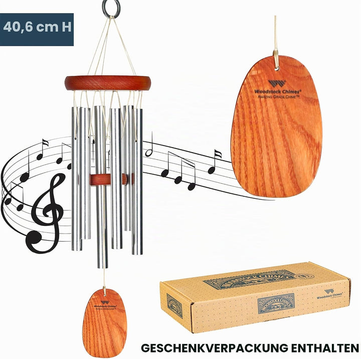 Woodstock Windspiel Amazing Grace, Silber, 40,6 cm 40,6 cm Single, 40,6 cm Single