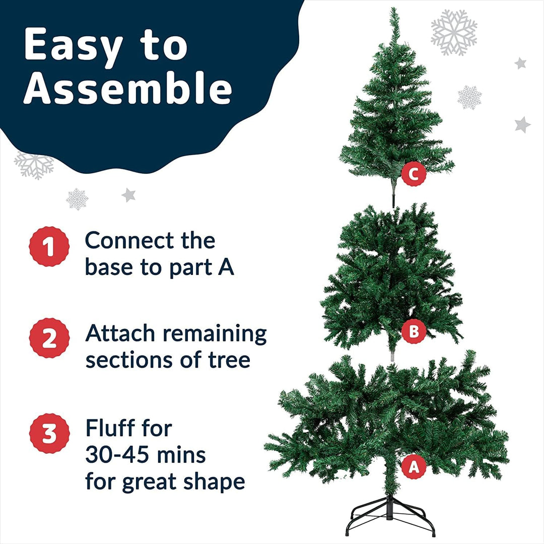 SHAVINGFUN Künstlicher Weihnachtsbaum,PVC Weihnachtsbaum,mit 600 Spitzen und Schnellaufbau Klapp-Sch