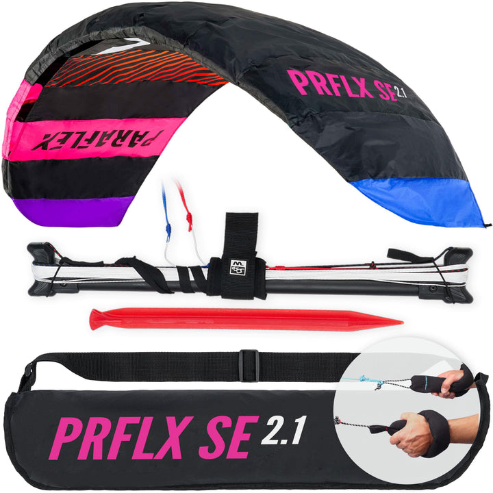 Wolkenstürmer® Paraflex Basic 2-Leiner Lenkmatte 2.1 SE grau - Kite Drachen mit Flugschlaufen – Zwei