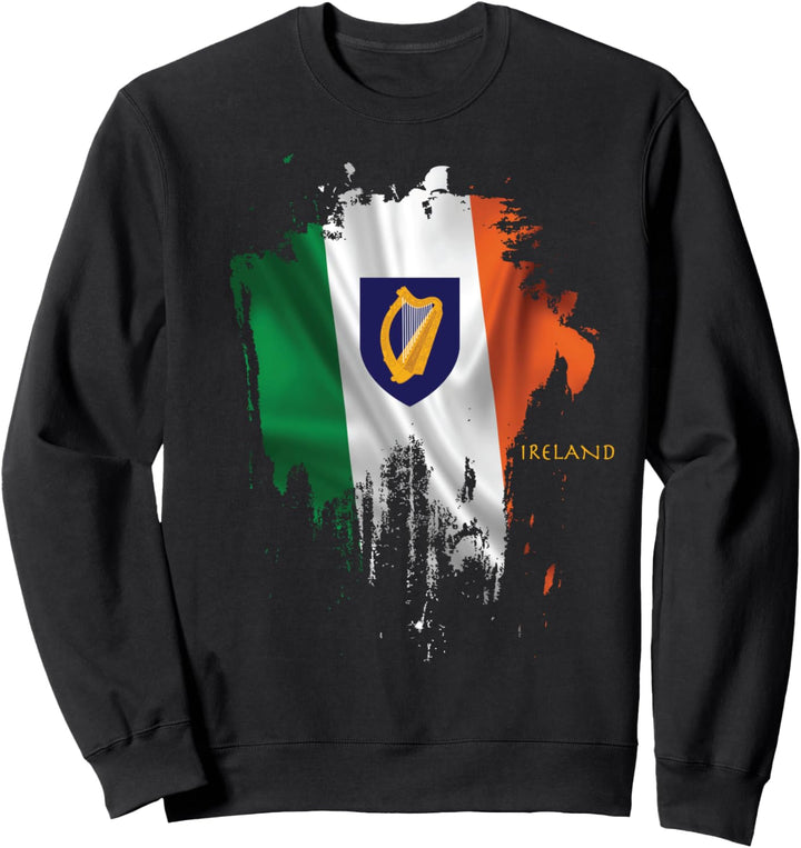 Irland Flagge und Wappen Sweatshirt