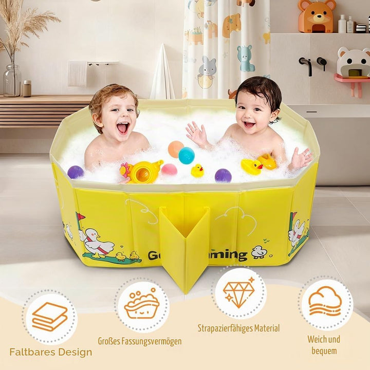 Faltbare Badewanne Kinder Tragbare Säuglings Badewanne Baby mit Ablassschraube Integrierte Tragbare