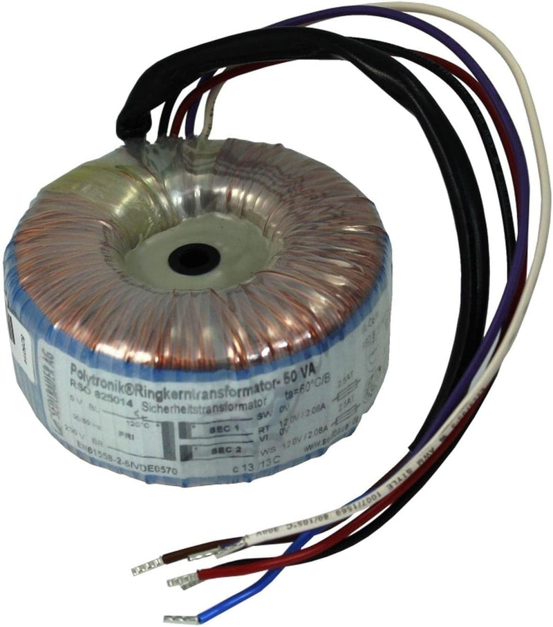 Toroidal Transformer 50VA 230V -> 2x12V / 1x24V ; Sedlbauer, RSO-825014