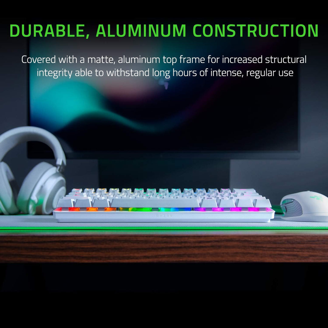Razer Huntsman Mini Mercury (Purple Switch) - Kompakte 60% Gaming Tastatur mit opto-mechanischen Sch