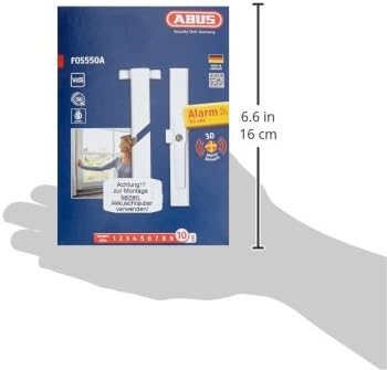 ABUS Fenster-Stangenschloss FOS550A AL0125 - Zusatzsicherung mit Druckzylinder und Alarmfunktion, gl