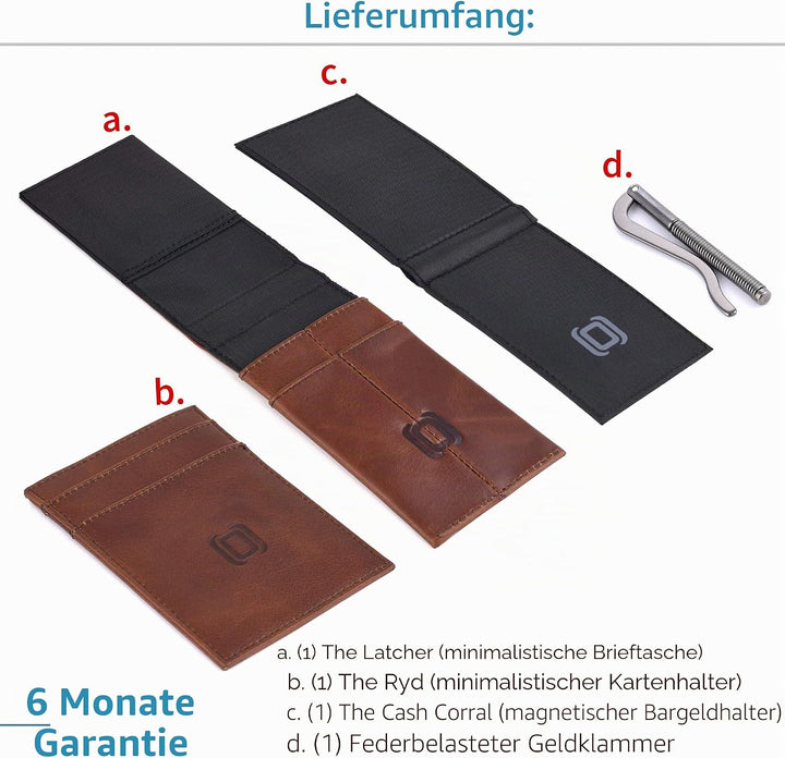 Dockem The Latcher und The Rȳd: Die modulare, minimalistische Brieftasche (echtes Leder) Virtuosa Br