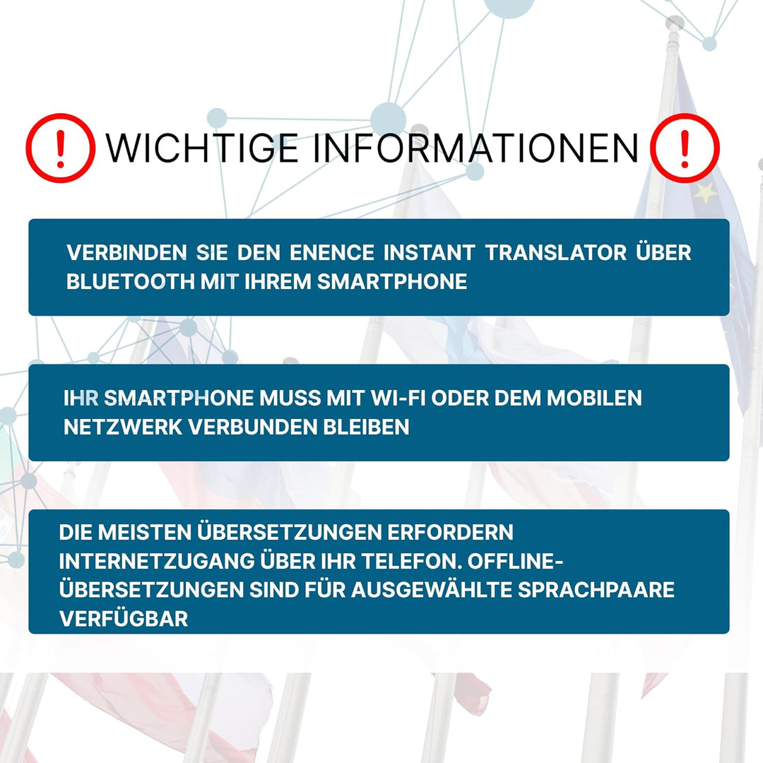 Enence Sofortübersetzer Original, Muama Übersetzer Zwei-Wege-Echtzeit-AI-Sofortübersetzer für 60+ Sp