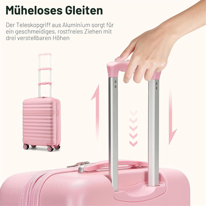 KONO Koffer Trolley Handgepäck Koffer Reisekoffer von ABS+PC Hartschalenkoffer mit 4 Rollen TSA Schl