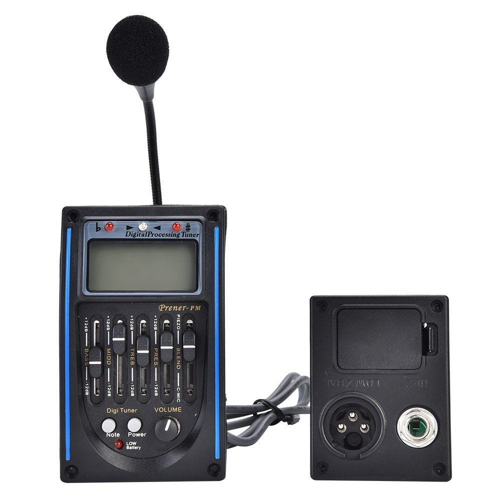 DC 9V Tonabnehmer Preamp Gitarre, 5Band Digitale Gitarre Preamp Piezo Tuner, Digital Tuner Pickup Eq