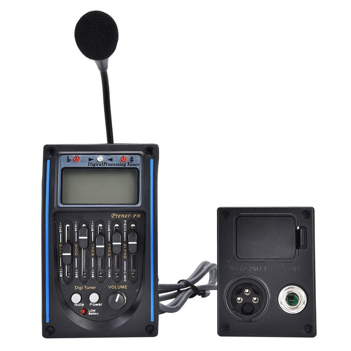 DC 9V Tonabnehmer Preamp Gitarre, 5Band Digitale Gitarre Preamp Piezo Tuner, Digital Tuner Pickup Eq