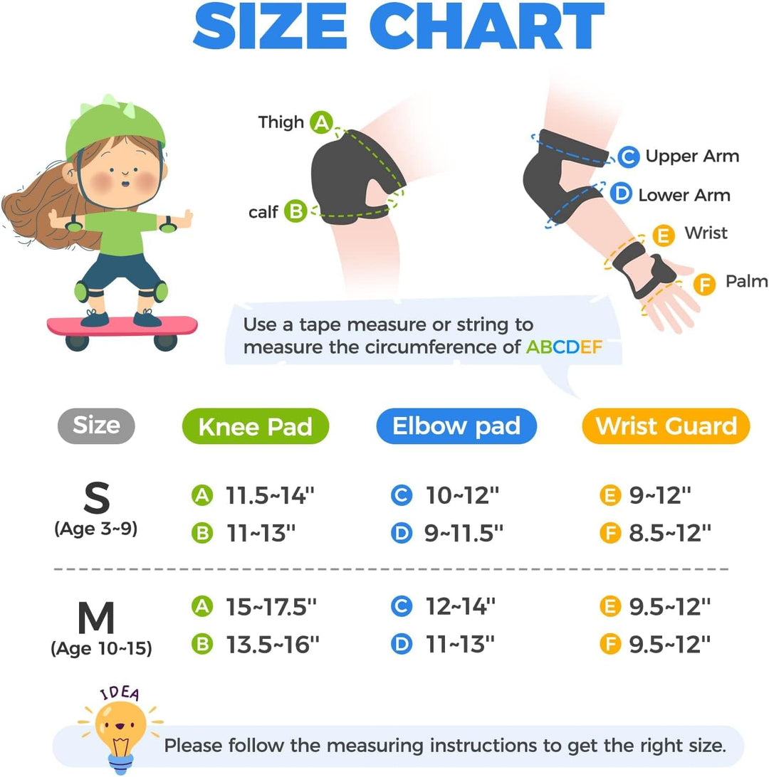 Knieschoner Kinder Schoner Inliner Protektoren: [6er Set] Schützer Inline Skates Kinder Knieschützer