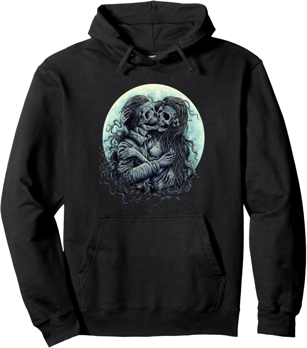 Skeletons Lovers Full Moon Pastel Goth Gothic Occult Wicca Pullover Hoodie