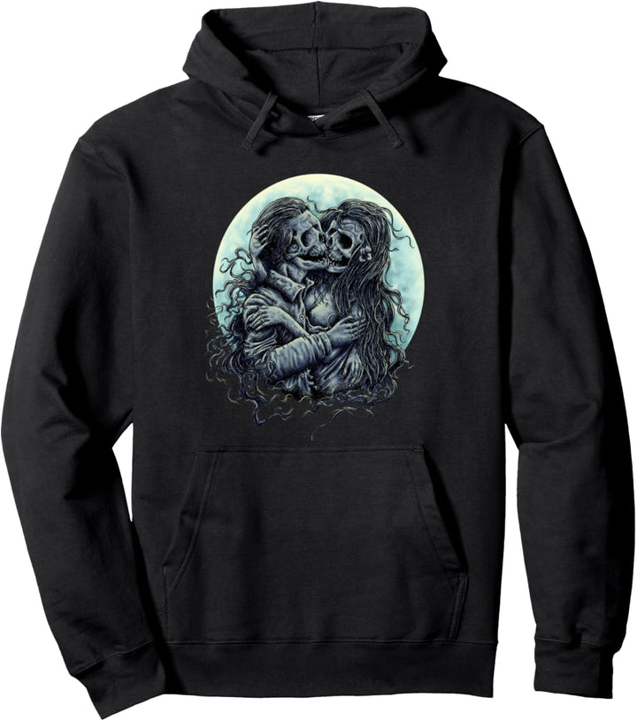 Skeletons Lovers Full Moon Pastel Goth Gothic Occult Wicca Pullover Hoodie