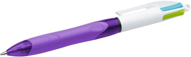 BIC 4 Farben Kugelschreiber Set 4 Colours Grip Fun, Pastell Farben, 12er Pack, Ideal für das Büro, d