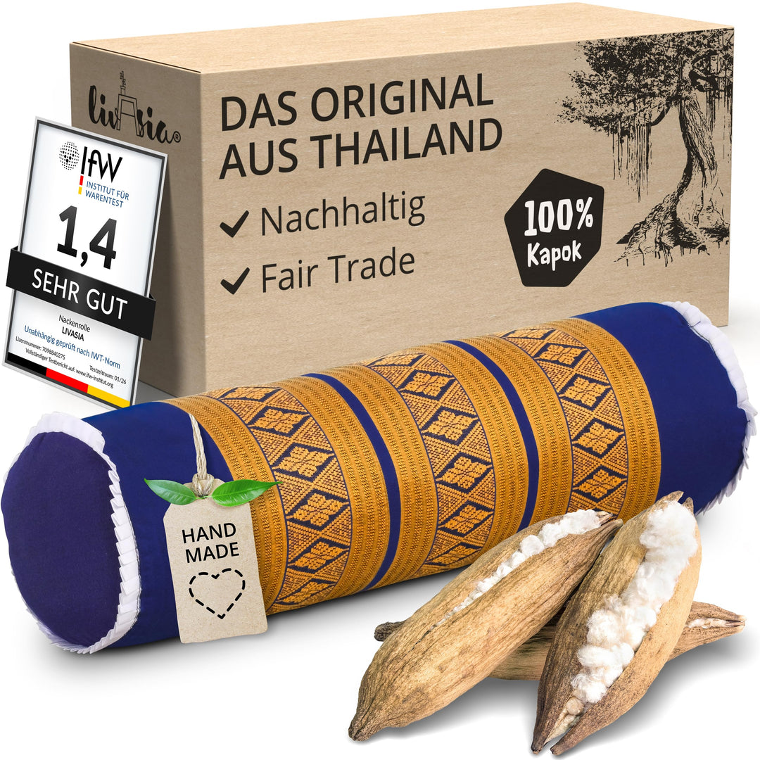 livasia Nackenrolle extralang Nackenstützkissen - Ø 17x56cm - Nackenkissen, Sofakissen Muster, Beinl
