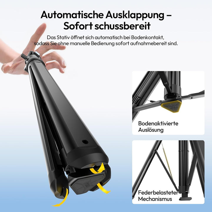ULANZI MT93 Universelles 1/4'' Kamera Stativ Lichtstativ [Automatisch Ausklappend] 160cm Alu, Uka Sc