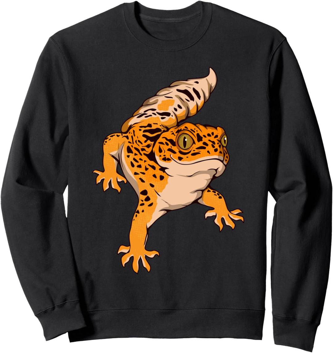 Leopardgecko Bild Zeichnung Design Reptil Leopardgecko Sweatshirt