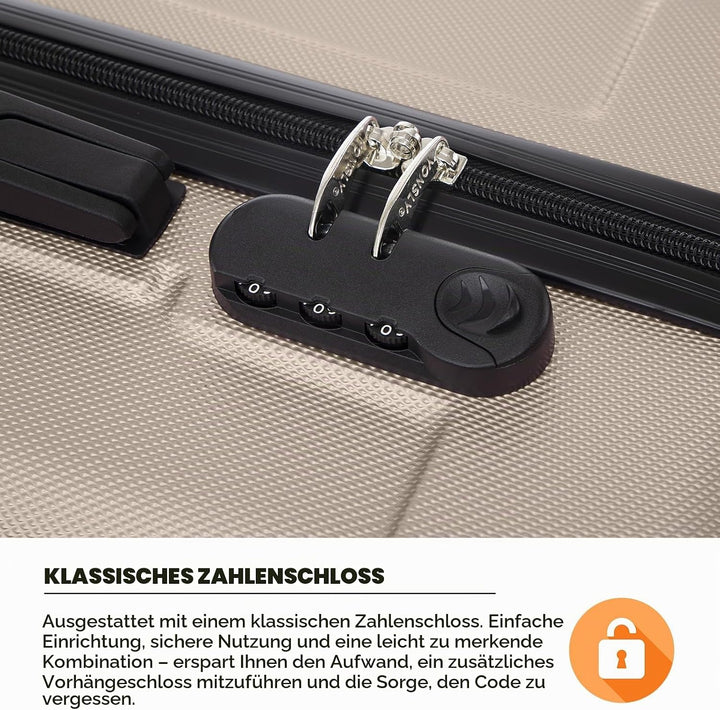 Trolley Koffer Suitcase, Reisekoffer, Rollkoffer Handgepäck, Hartschalenreisekoffer mit 4 Rollen 360