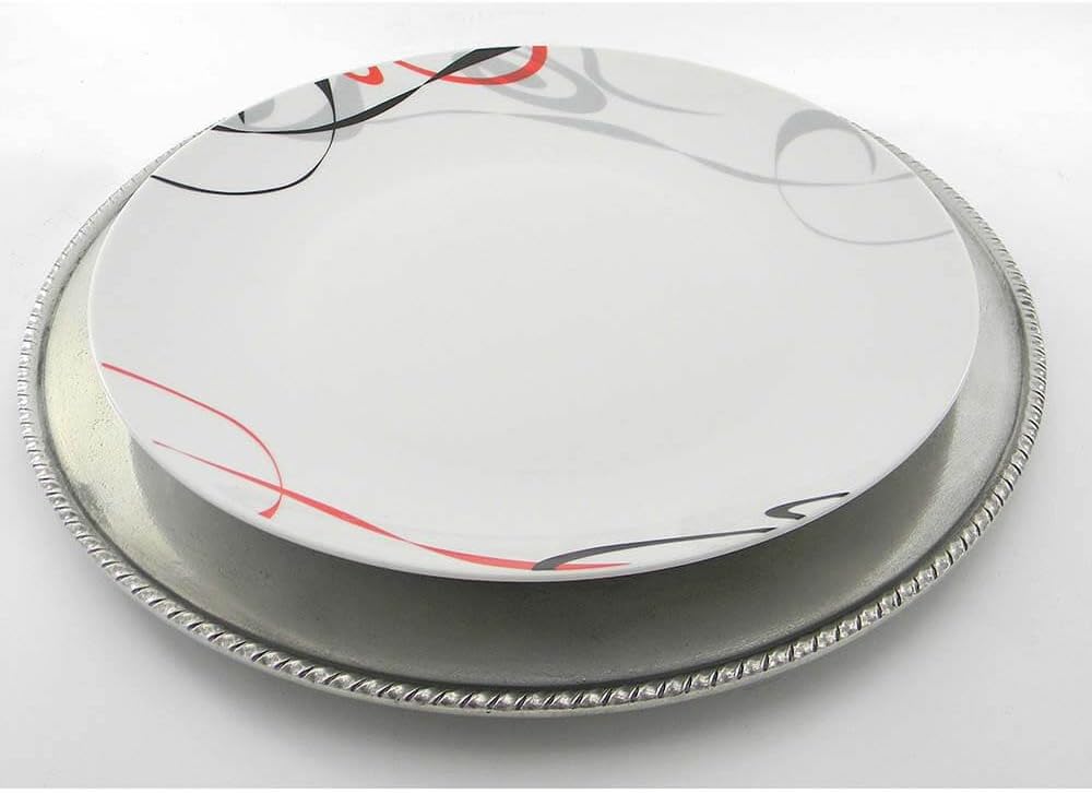 Platzteller aus Zinn mit klassischem Dekor handgefertigt