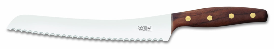Windmühlenmesser "BrotBeidhänder" Brotsägemesser, Walnussholzgriff