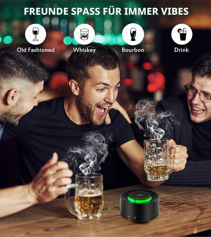 Elektrisches Whisky-Räucherset mit LED-Licht, 6 Holzspäne-Aromen, kein Butan erforderlich, wiederauf