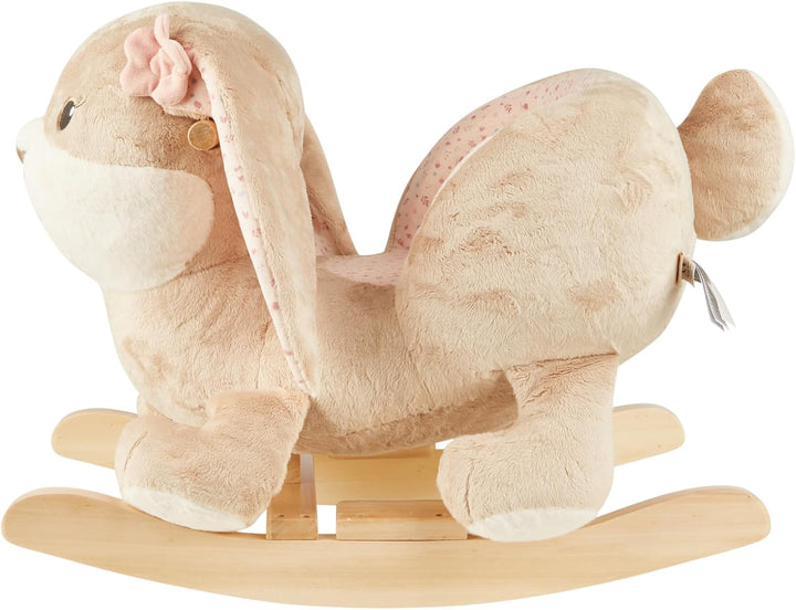 Sterntaler Schaukeltier Hase Hanni - Schaukelpferd aus Flausch &amp; Holz - weiche Sitzfläche - Spielzeu