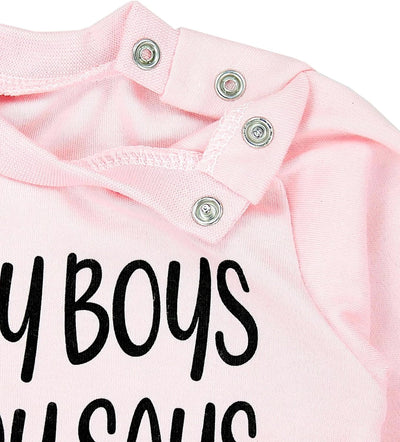 TupTam Baby Mädchen Outfit Langarmshirt mit Print Spruch Babyhose Babykleidung 2teilig 62 Sorry boys