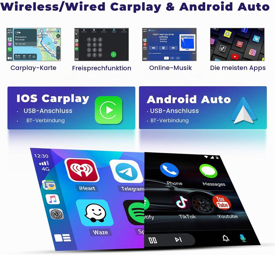 8 Core 4+64GB Android Autoradio für VW Golf 5 Golf 6 Skoda Polo Passat Tiguan Touran Wireless Carpla